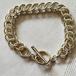 Chainmaille Rope & Smooth Texture Rings Bracelet Double Link Charm Bracelet